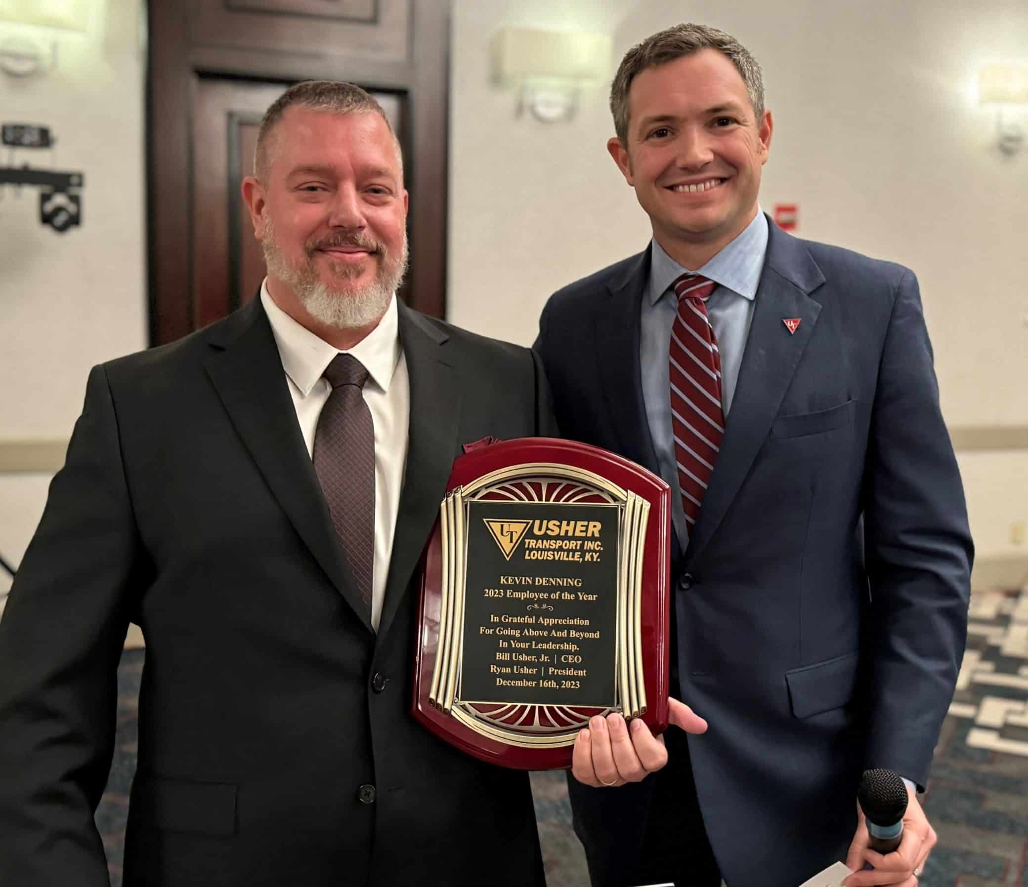 Pictured: Left - Kevin Denning, 2023 Employee of the Year | Right - Ryan Usher, President